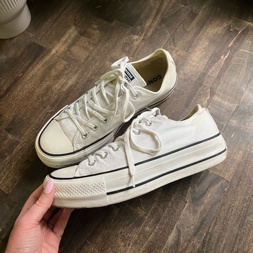 White Platform Converse